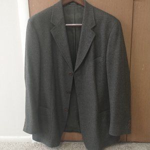 Vintage Bachrach 42R Charcoal 100% Wool 3 Button Sport Coat Blazer